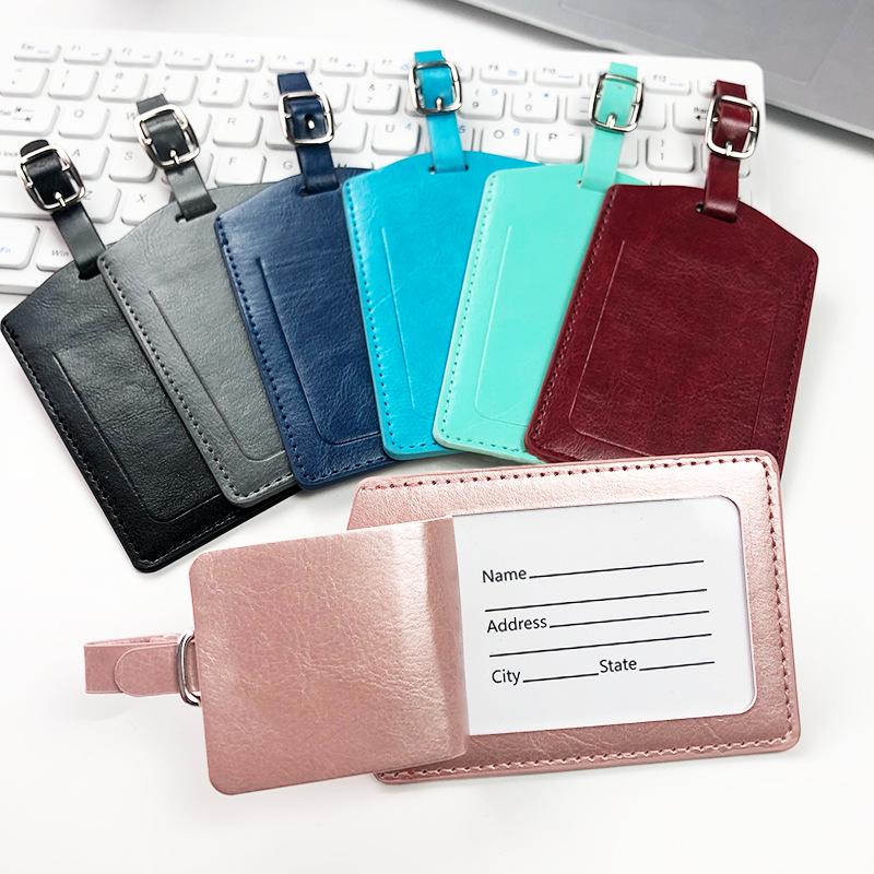 Metal Buckle Boarding Pass and PU Leather Luggage Tag with Hot Stamped Paper Card