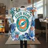 Custom Name Miami Dolphins2 Flannel Blanket, High quality Comfortable for All Seasons, Home Decor, Warmth and Comfort