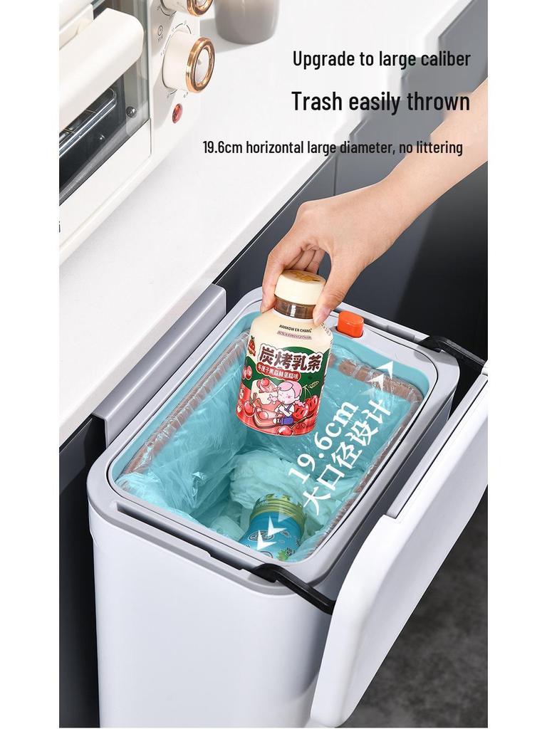 Wall-Mounted Kitchen Waste Bin with Lid - Ideal for Food Waste, Living Room, Bathroom, or Hanging Storage.