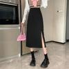 2024 Autumn High-Waist A-Line Slit Midi Skirt, Plus Size, Slimming Design
