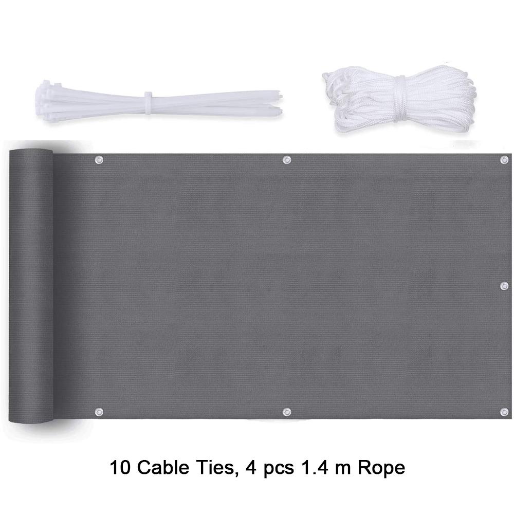 Солнцезащитная сетка, вентиляционный экран, чехол для балкона, пряжка из полиэтилена высокой плотности, уличный тент, тент, ткань, садовый забор 0.9 x 3 m темно-серого