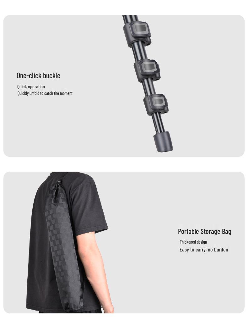 Lightweight UT155 Quick Release Portable Tripod for DSLR/Mirrorless Cameras and Phones