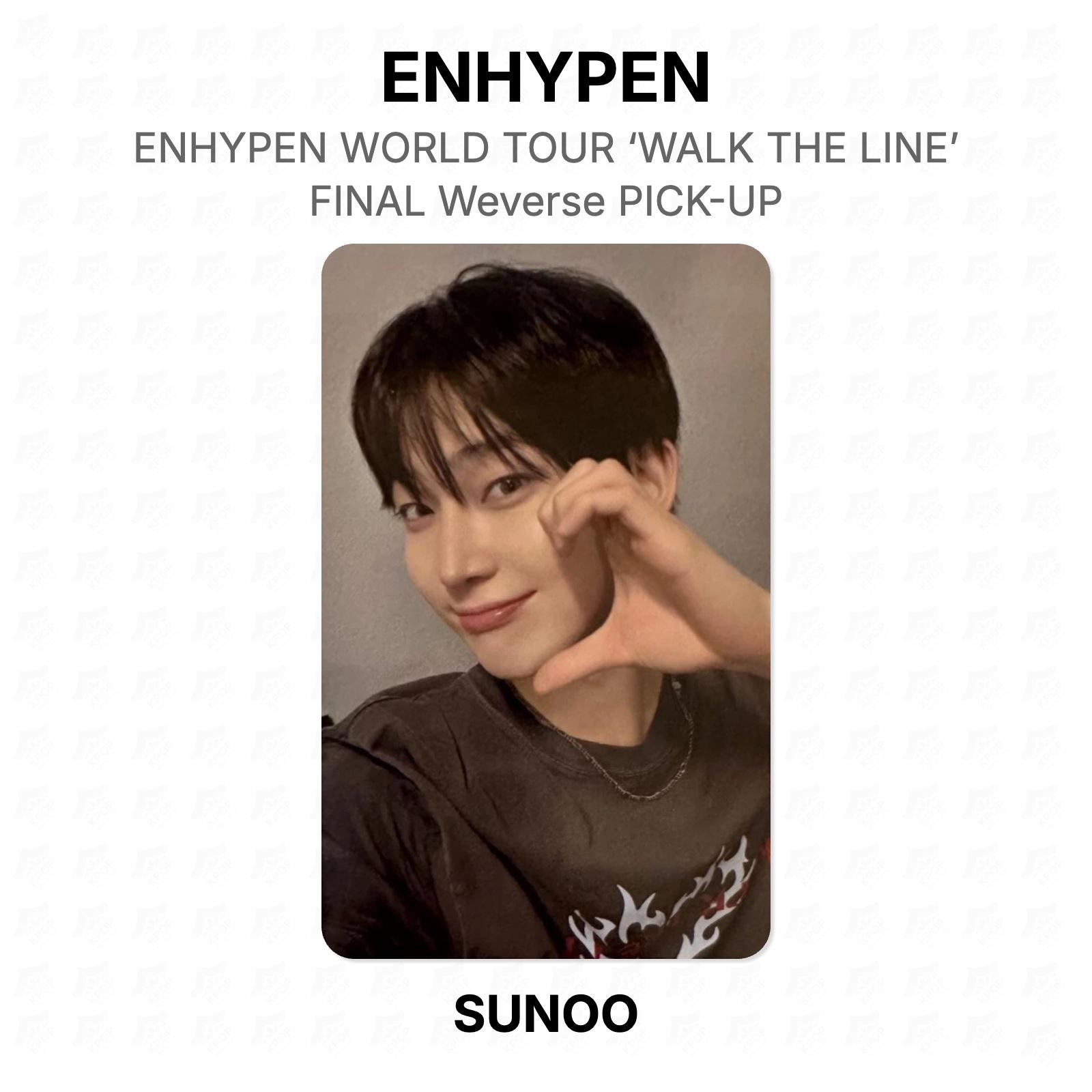 ENHYPEN ENHYPEN МИРОВОЙ ТУР ‘WALK THE LINE’ : ФИНАЛЬНЫЙ Weverse ПОЛУЧЕНИЕ Официальная фотокарточка SUNOO