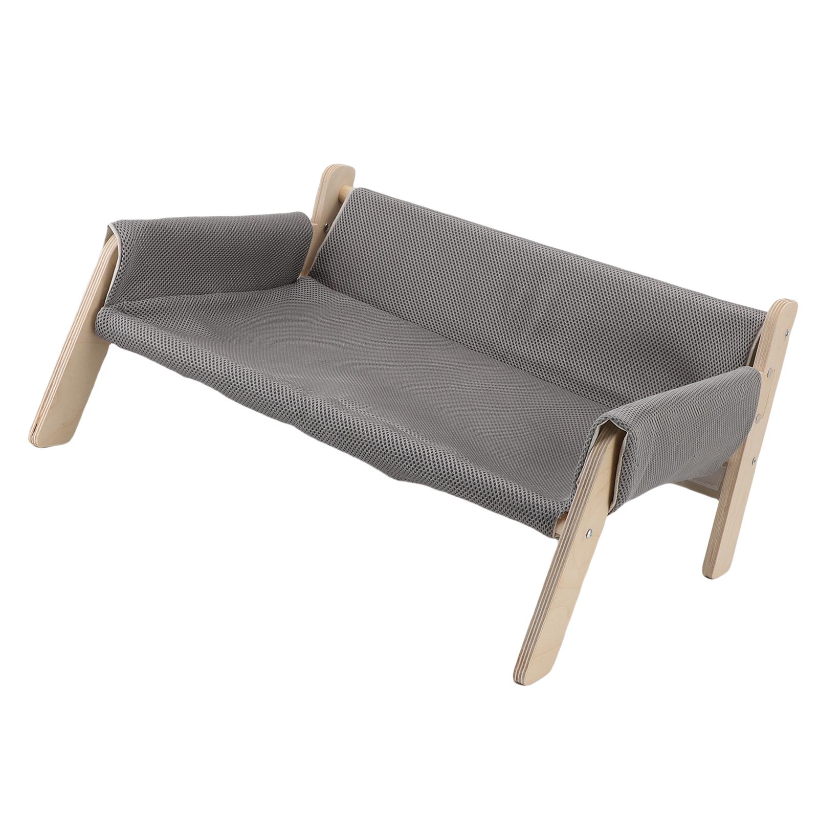 

Elevated Cat Couch Wood Structure Stable Support Relaxing Strong Load Capacity Cat Sofa Bed for Home
