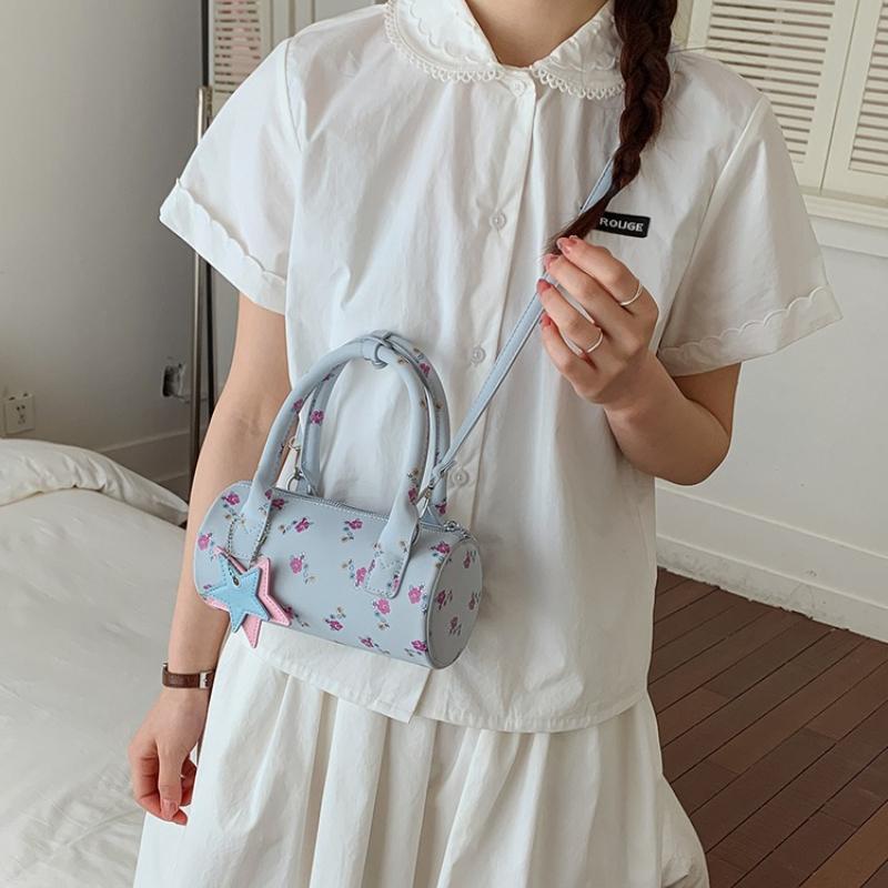 New Floral Print Top Handle Bag Cute Bost Fashiable and Versatile Shoulder Bag Casual and Simple Crossbody Bag for Women