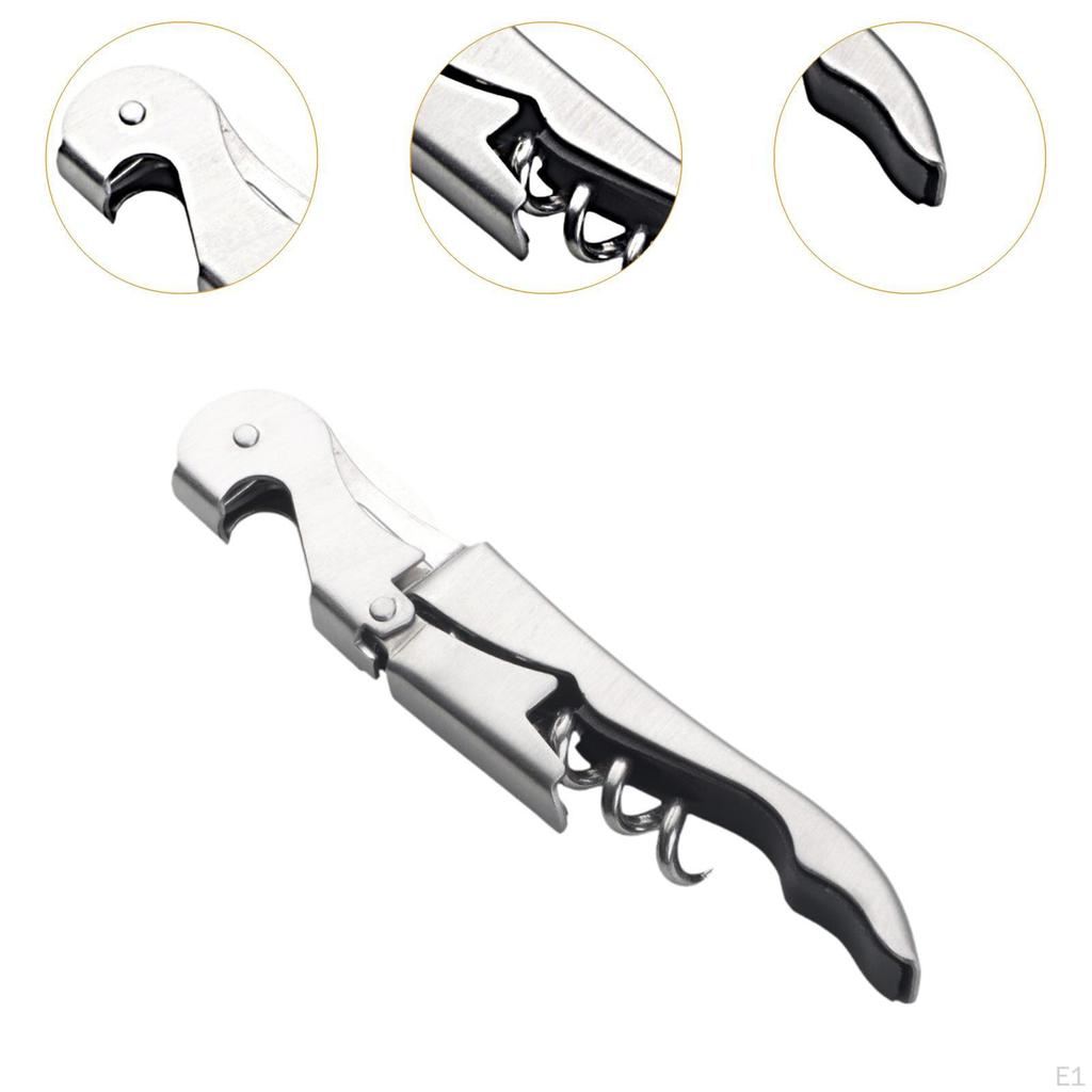 Bottle Opener Can Tool Sturdy Comfortable Handle Cork Remover Handheld Corkscrew for Home Bar