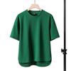 T-shirt Manches Courtes Lourd Uni Casual Homme, Col Rond, Coupe Ample, Grandes Tailles, Style Américain pour Printemps/Été