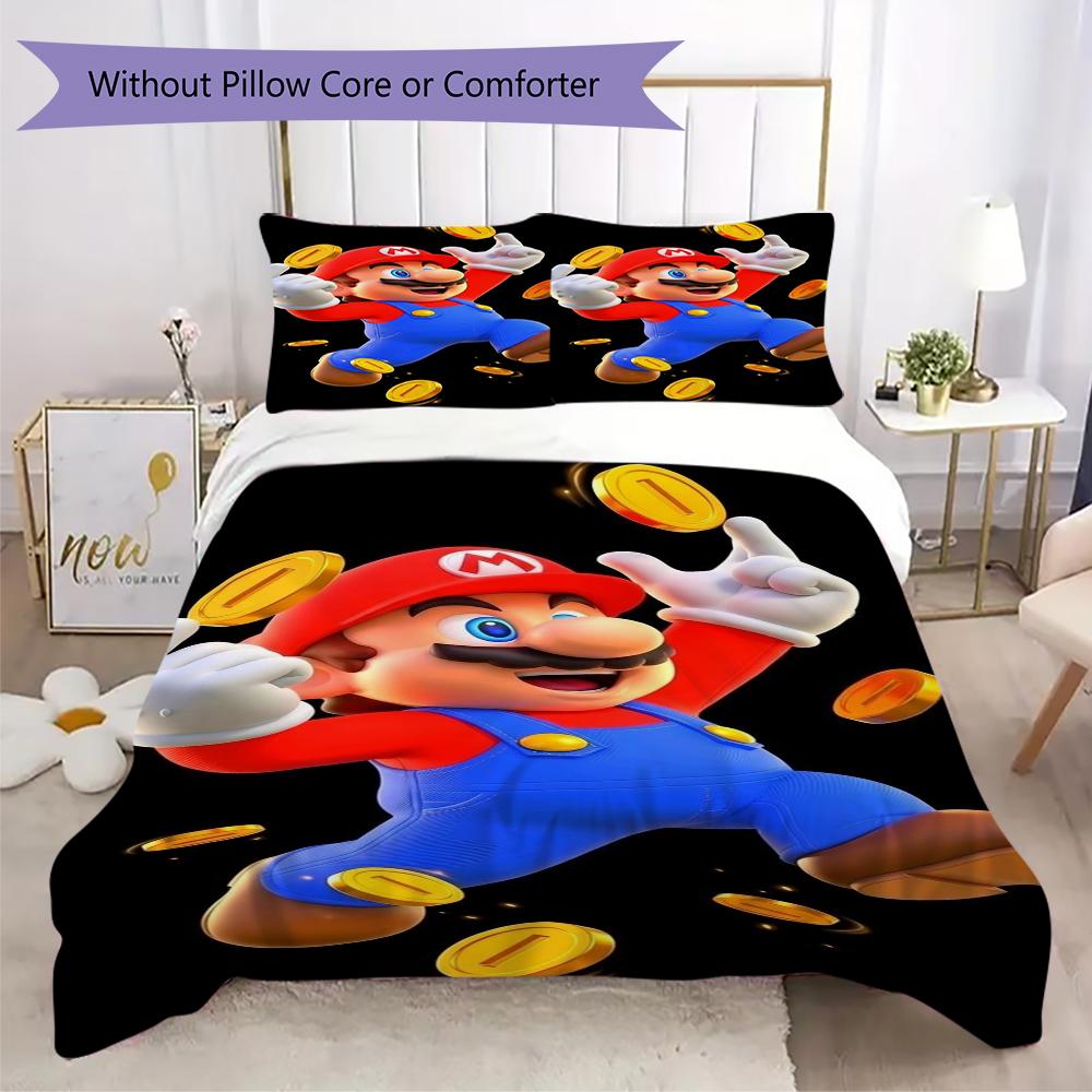 Super Mario Dodges Piranha Plants Bedding 1 Duvet Cover 2 Pillowcase Without Core Without Core Bedding Set Soft And Comfortable