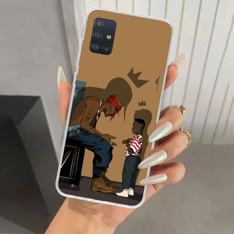 Rapper 2pac Singer Tupac Phone Case for Samsung Galaxy A52 A32 A22 A12 A02S A50S A30S A10S Note 20 Ultra 10 Plus S10 A31 A20 A71