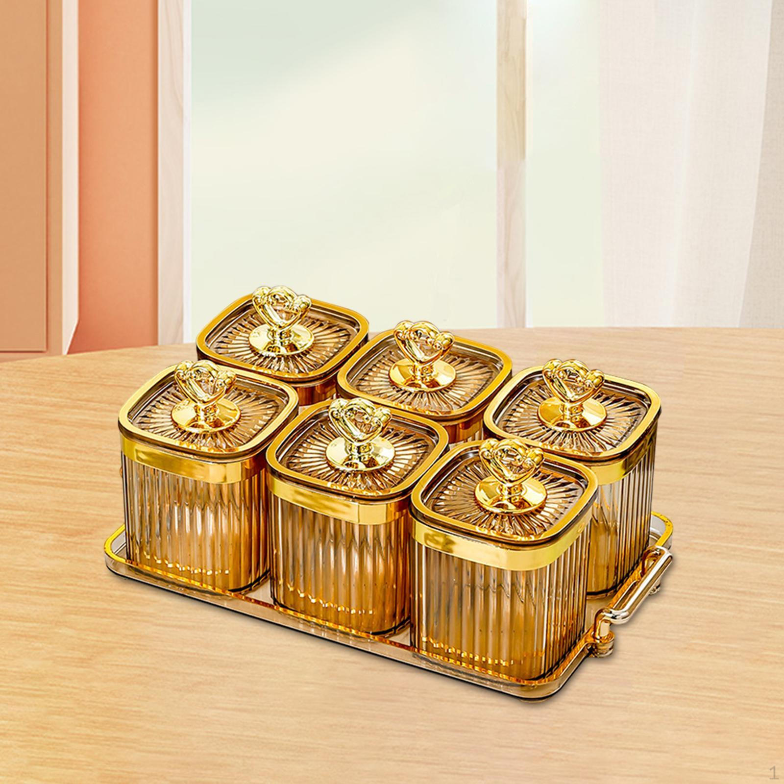 

Appetizer Dish with Lid, Compartmentalized Fruit Serving Tray for Celebrations Amber