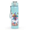 1PC Vintage Gift Bottle Floral Collage Print 750ml Color Plastic Sports Water Bottle Leakproof Flip Straw Lid Suitable for Sports Office Home Use