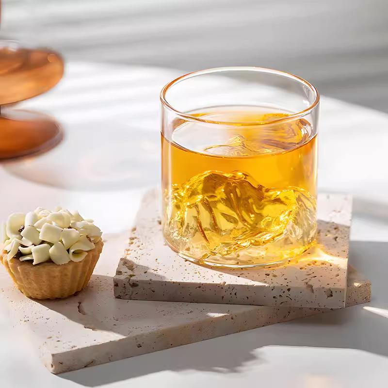 170ml Mountain Tea Cup Colorful Glass Luxury Gifts for Friends Transparent Cups Lightweight Glass Heat-resistant Material Mugs