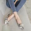 Wearing Cheongsam Paired with Spring Fashionable Soft Soled Shoes, Retro Pointed Single Shoes, Flat Bottomed Printed Women's Shoes In Large Size