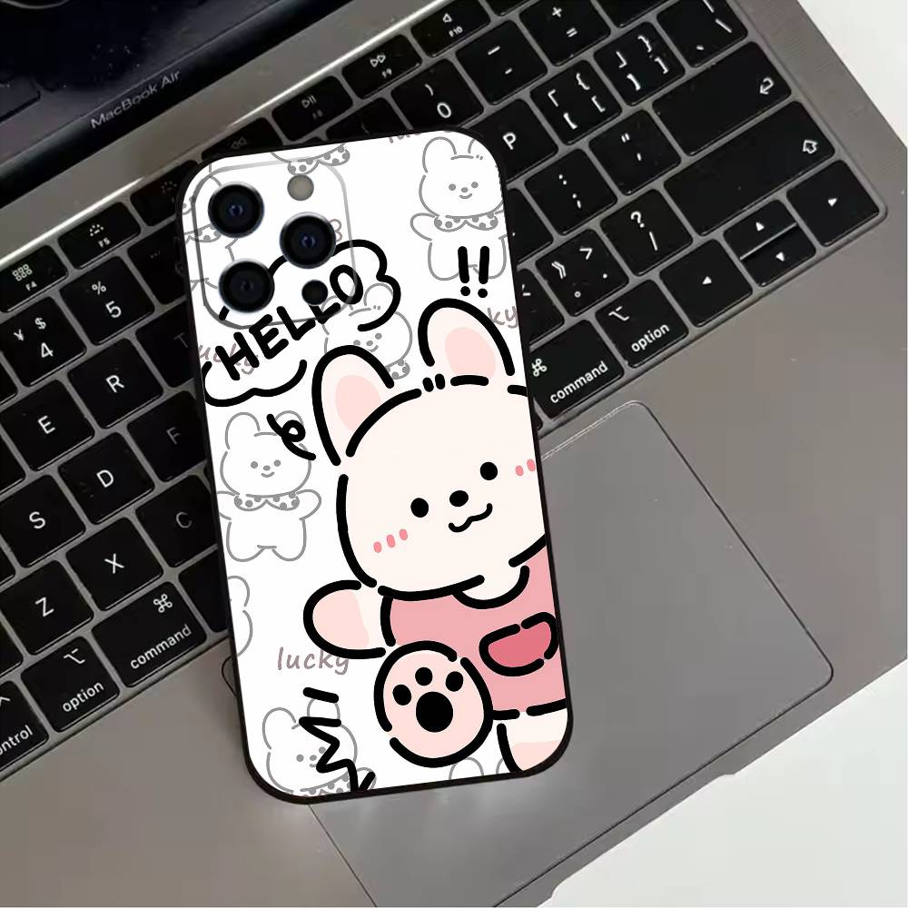 

Cute Cartoon Couple Phone Case For iPhone 17,16,15,14,13,12,11 Plus,Pro Max,XS,Soft Silicone Black Cover iPhone16se4