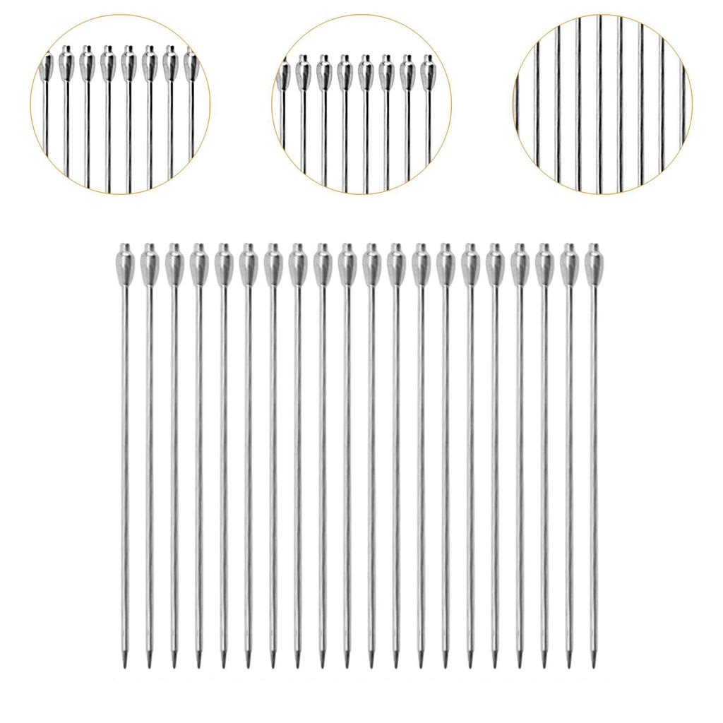 20 Pieces Stainless Steel Fruit Picks Cocktail Skewers for Appetizers Drinks
