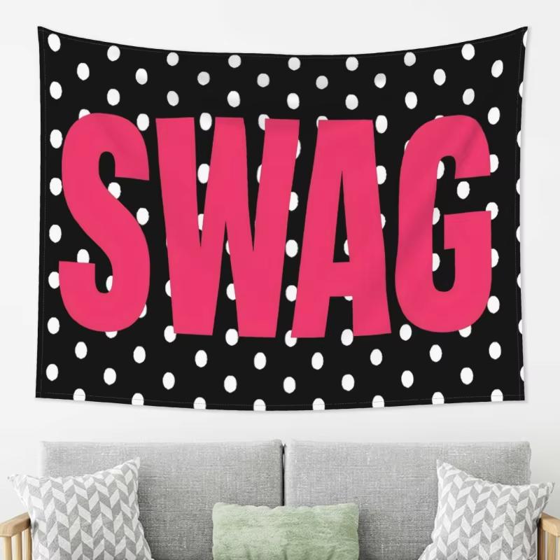 

Гобелен в горошек SWAG Смелый розовый letter Настенный подвесной Модный эстетичный декор Для спальни общежития гостиной Домашнее настенное украшение 74x94cm(29x37in)