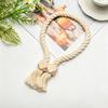 1Pc Boho Magnetic Curtain Tieback, Twisted Rope Wooden Bead Curtain Holders, Decorative Drapery Holdbacks for Bedroom Living Room