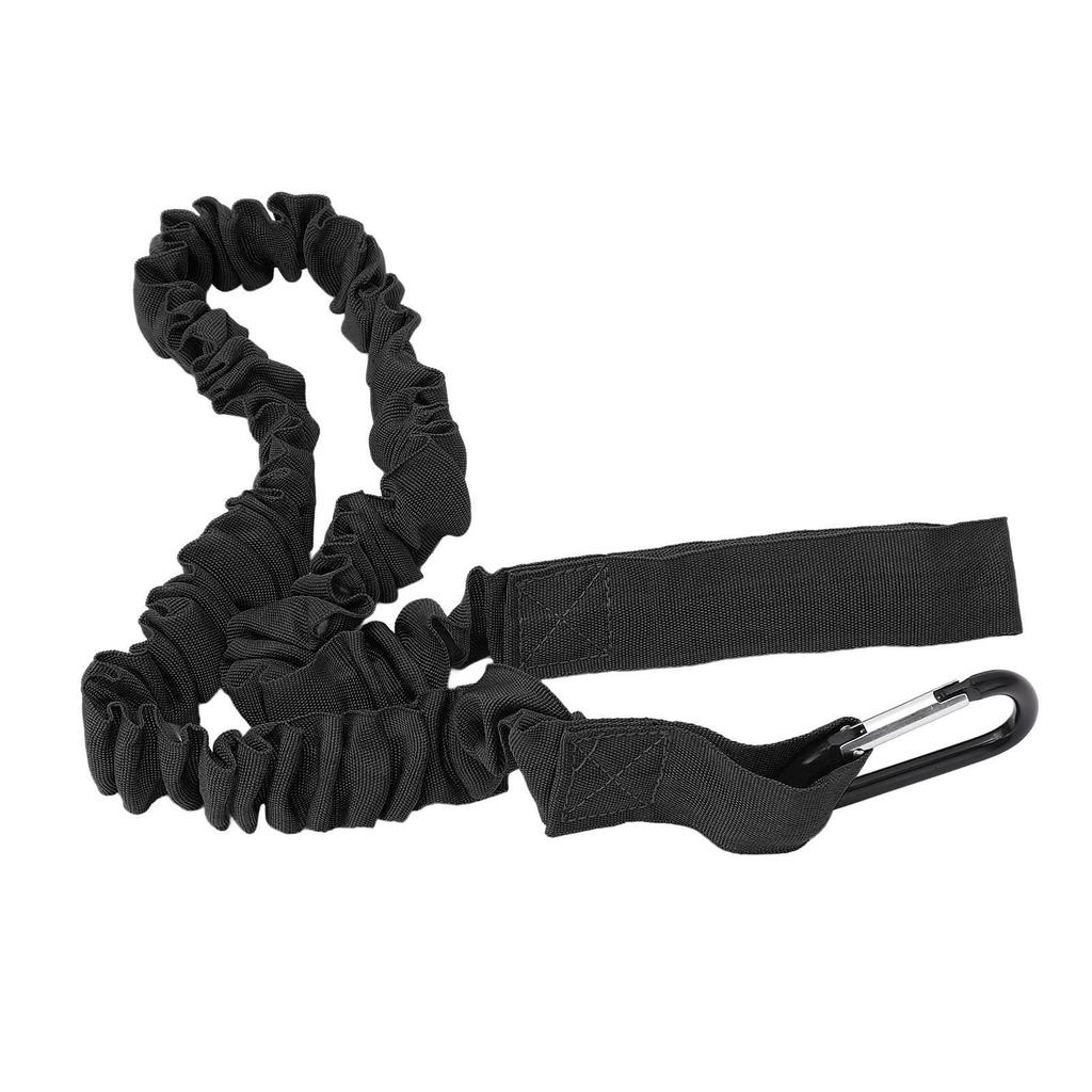 Kayak Paddle Rope Leash Elastic Lightweight Nylon Coiled Paddle Straps for Canoe Boat Surf Board Fishing Rod Black