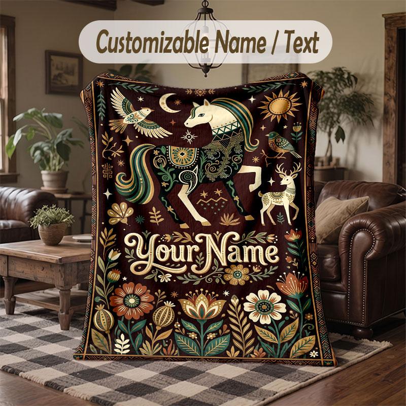 Weltraum Kosmisches Thema Decke Benutzerdefinierter Name Text Personalisierte Decke Weich Gemütlich Decke für Zuhause Sofa Bett