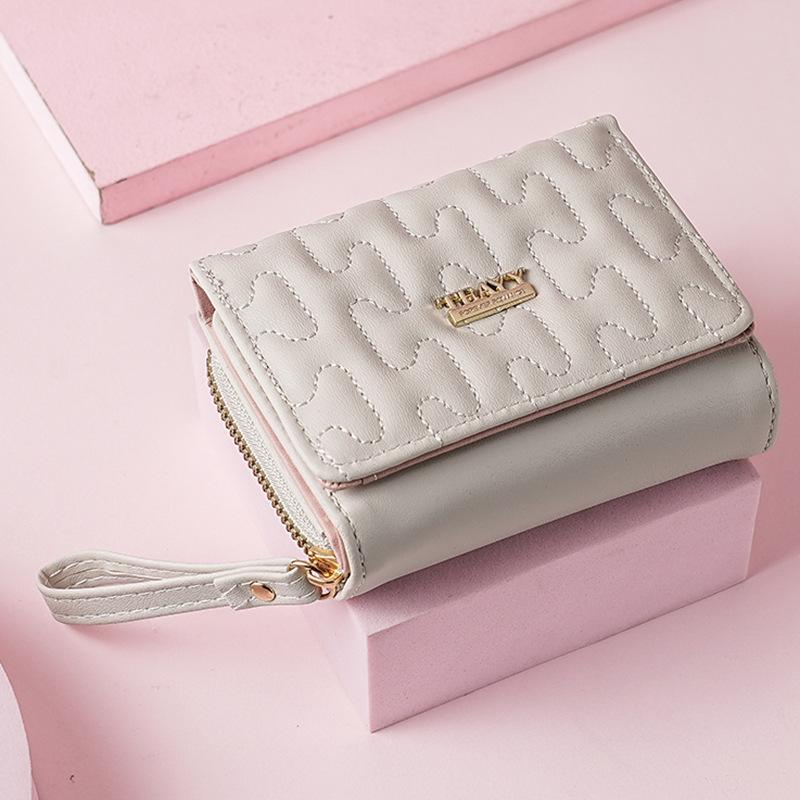 Весенний женский универсальный кошелек, короткий, многокарточный женский кошелек Zero белый