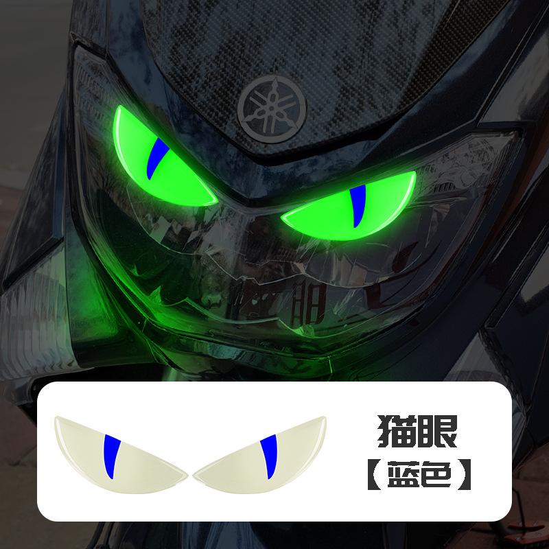Car and Motorcycle Modified Luminous Devil Eyes 3D Sticker Electric Car 3D Decorative Front Decal