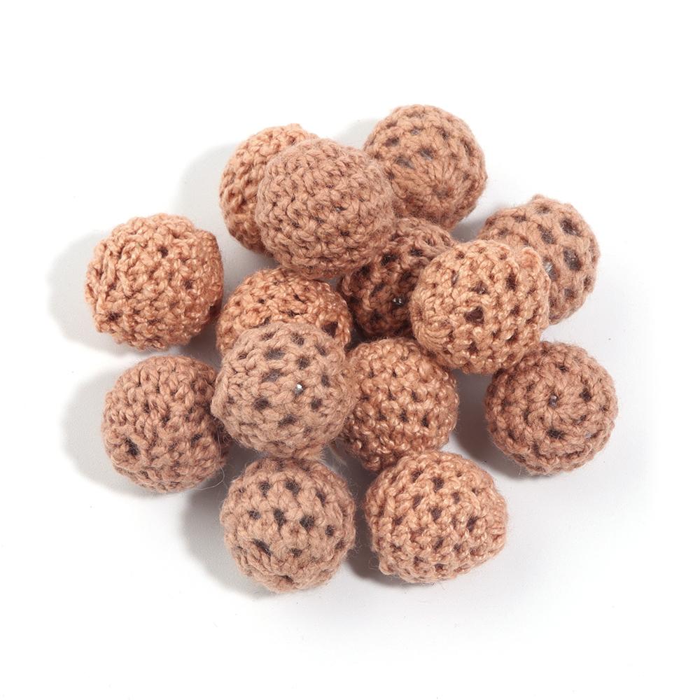 10pcs 14/20mm Acrylic Crochet Beads Colorful Round Knitting Wool Ball Beads For Jewelry Making DIY Necklace Bracelets KeyChain