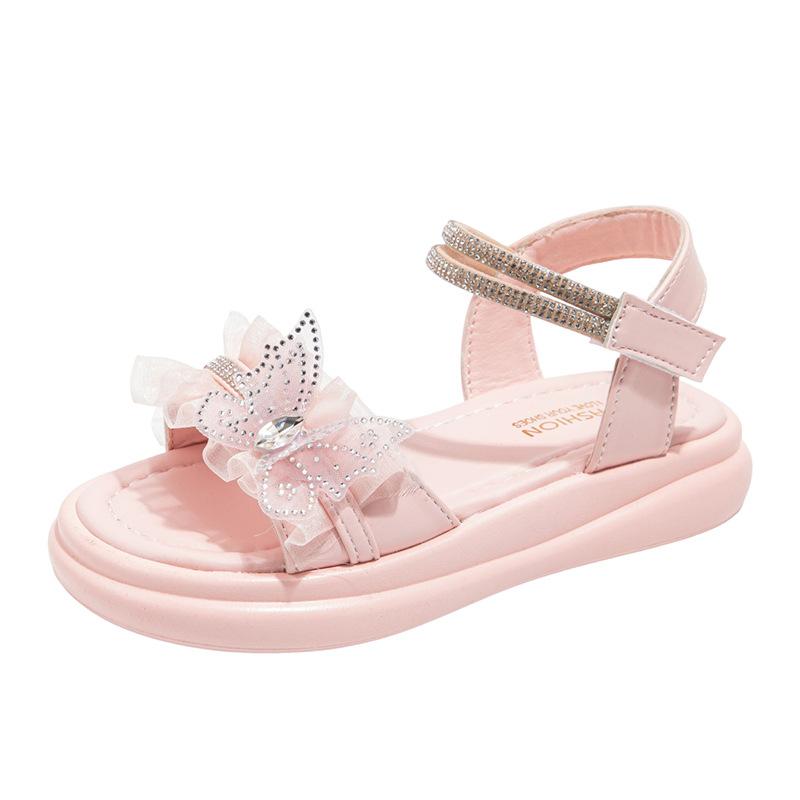 Summer Girls Princess Sandals Fashionable Cute Soft Sole Beach Shoes Kids Comfortable Outdoor Footwear