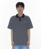 AMES-WORLDWIDE Basic Stripe Collar Tee Navy