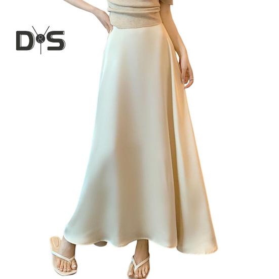 

Женская юбка-рыбий хвост с высокой талией, атласная дышащая макси-юбка, однотонная офисная юбка для работы, отдыха, повседневной носки M бежевый