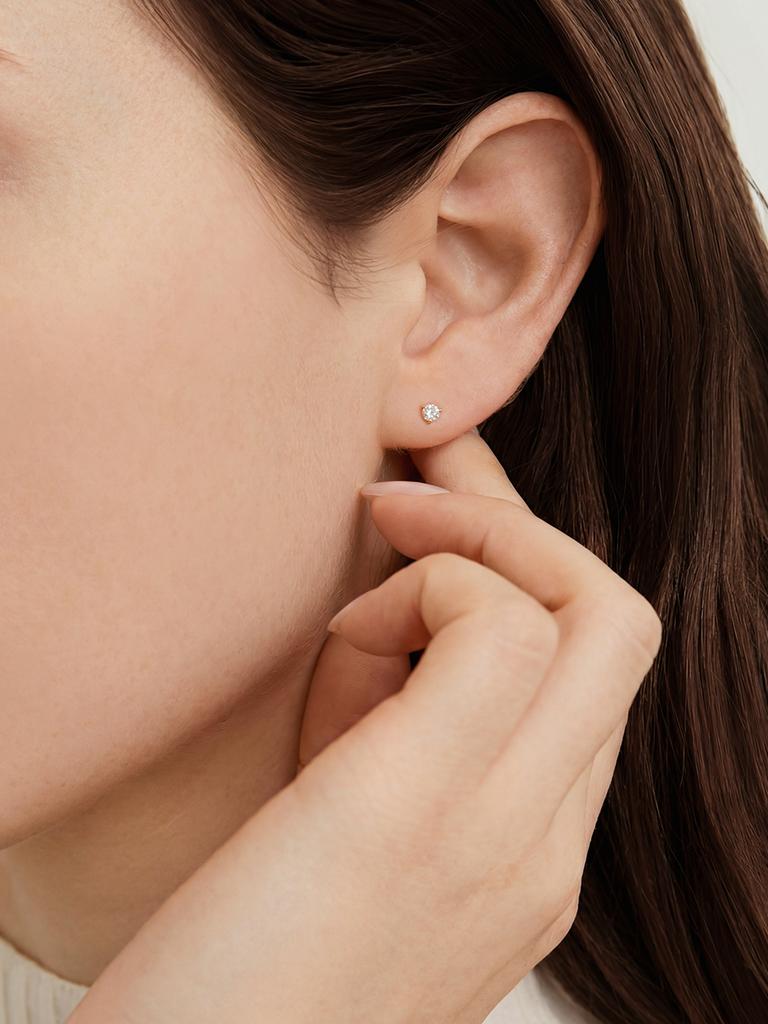 Lunne 14K Slick 0.1 Carat Diamond Piercing (14K Gold) #Lcpi05