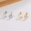 Cute Asymmetric Star Moon Stud Earrings For Women Minimalist Small Versatile Student Unique Jewelry