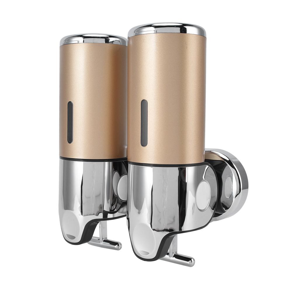 Wall Mount Soap Shower Dispenser Dual Pump 2 Separate Compartments Reusable Space Saving Shampoo