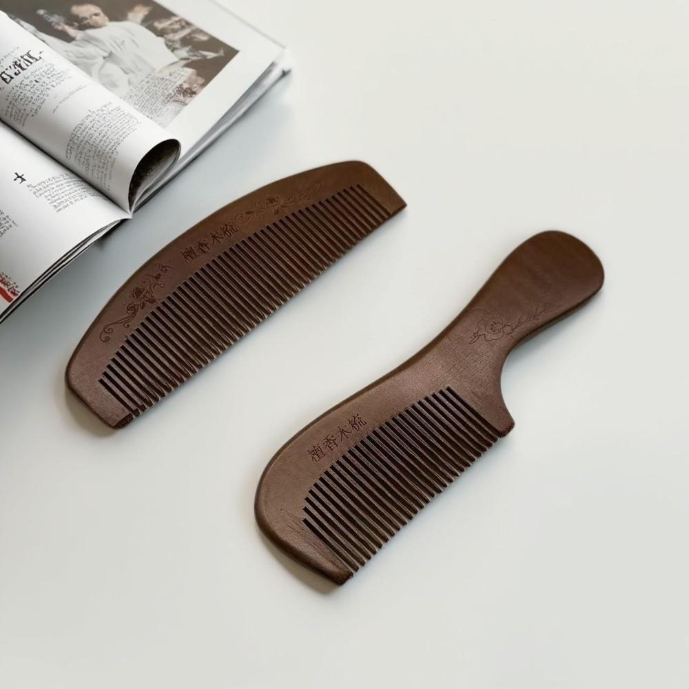 Narrow Tooth Wooden Scalp Combs Coarse Tooth Meridian Gua Sha Pocket Comb  Men
