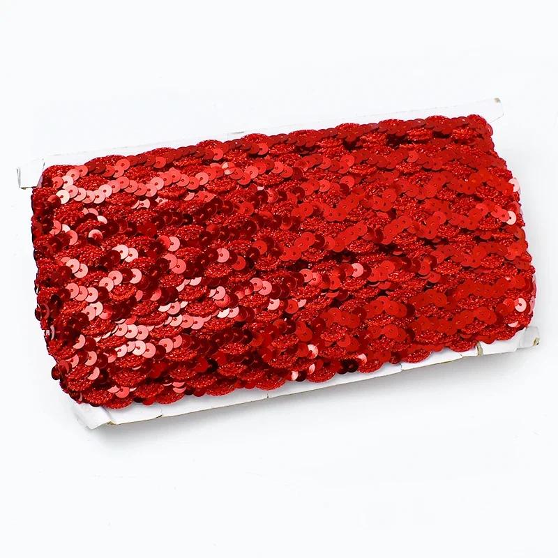 2/5/10M Meetee 15mm Paljettspets Flätat Band Band Kant Sy Kläder Scenklänning Bröllopstejp Dekor Spetsar Tyg Tillbehör