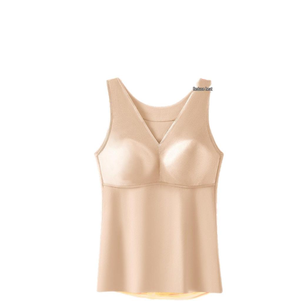 Women's Satin Brushed Heated Vest with Chest Pads - Comfortable, Slimming, Versatile Base Layer for Fall/Winter