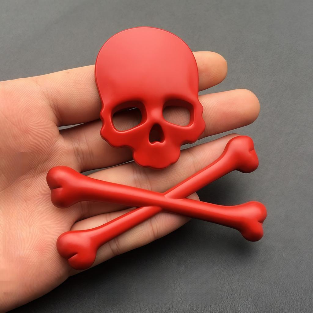 3D Metall Totenkopf Emblem Aufkleber für Autos und Motorräder, Universaltyp, Geeignet für Kotflügel und Hauben, Geeignet für Fahrräder, Cruiser Motorräder,