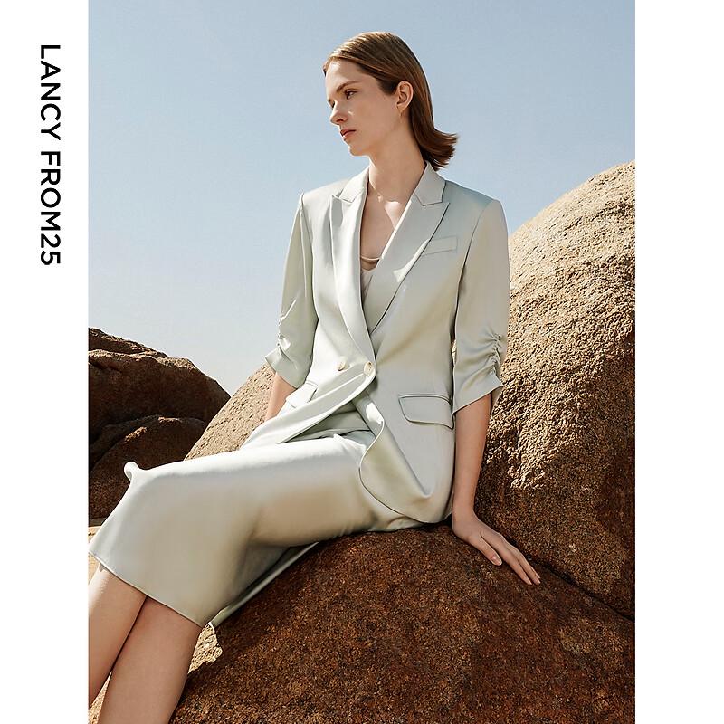 Langzi Basic Wardrobe Acetate Blazer