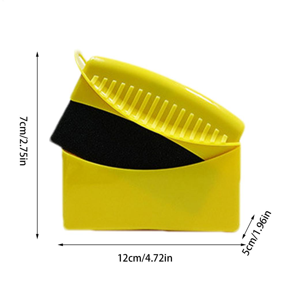 Flat Curved Car Wheel Polishing Waxing Sponge Brush With Cover ABS Washing Cleaning Tire Contour Dressing Applicator Pads