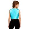 Costume da Bambina Anni '70 Disco Paillettes Lucide Girocollo Top Metallizzato Senza Maniche