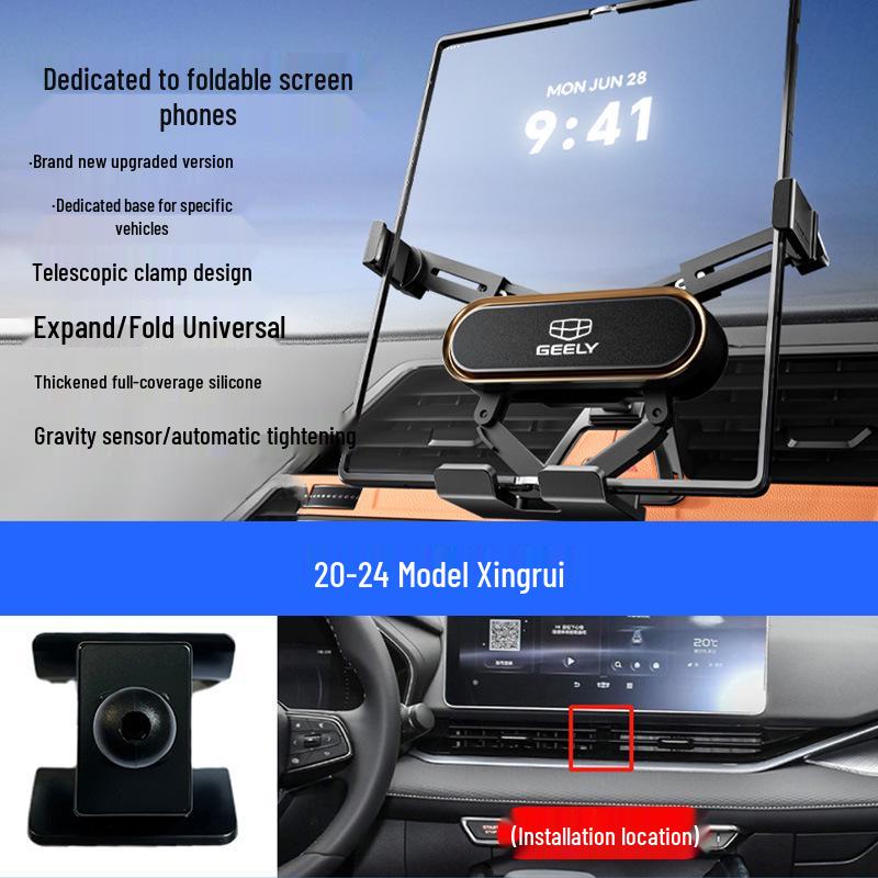 Custom Foldable Phone Holder for Geely Models: Emgrand, Boyue, Vision X1/X6, Jiaji, Binyue, Xingyue L, Xingyuan