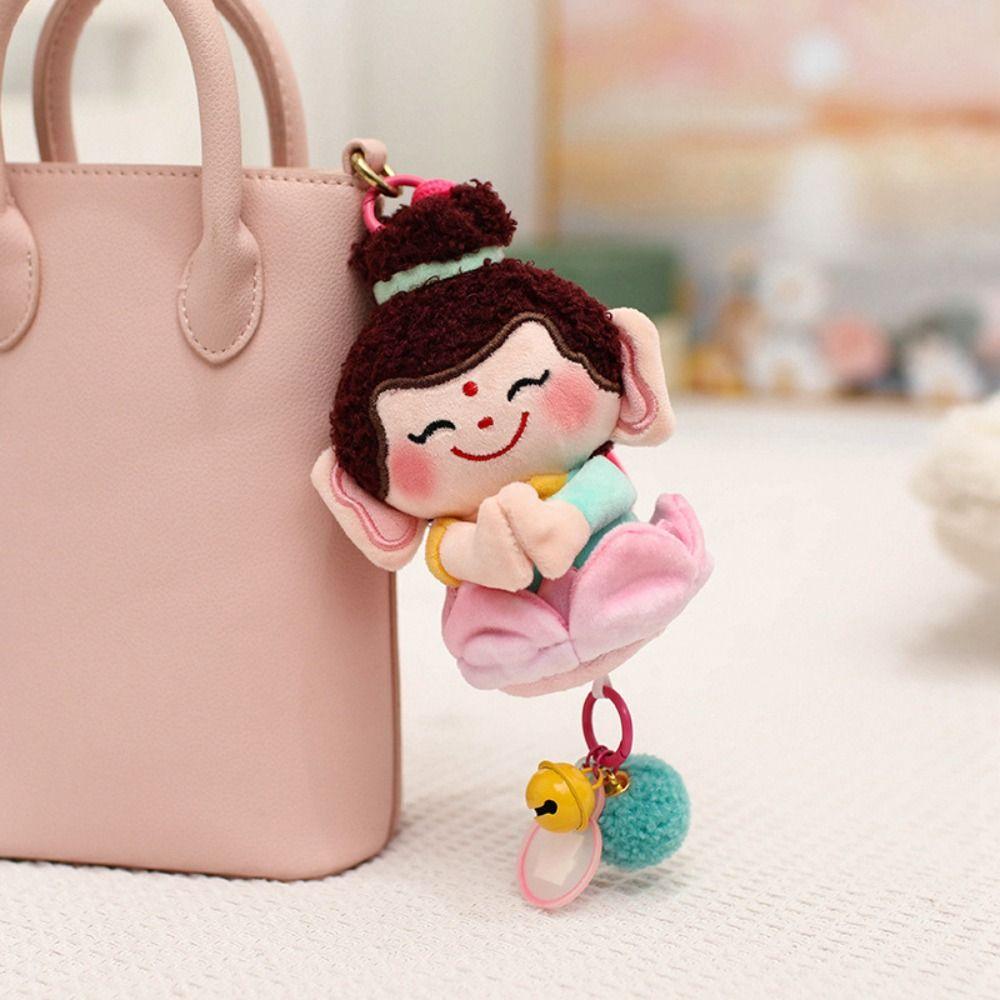 Guanyin Chinese God Dolls Pendant Yuchi Gong Plush God of Longevity Pendant  Key Decor