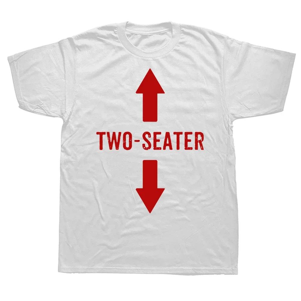 Two Seater Funny Sarcastic Text Print T Shirt Unisex Crew Neck Short Sleeve Casual Streetwear Tees Tops for Men Women Humor Meme Fans Daily Outfit