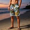 Men Mesh Breathable Casual Sports Shorts with Elastic Waistband and Drawstring Beach Style Printed Design for Summer Activities