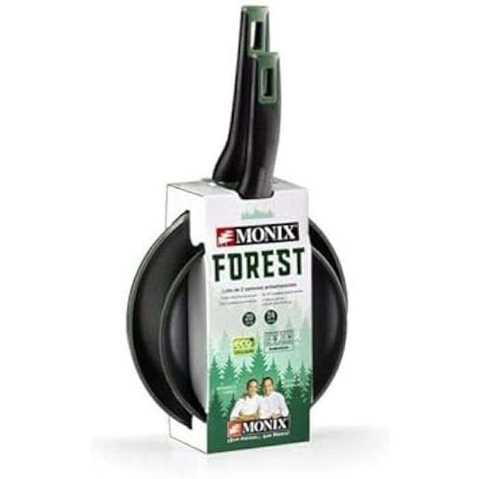 Jeu de poêles - MONIX - Forest M501235 - Multicolore - 36,74 x 31,39 x 23,8 cm - Tous feux compatibles