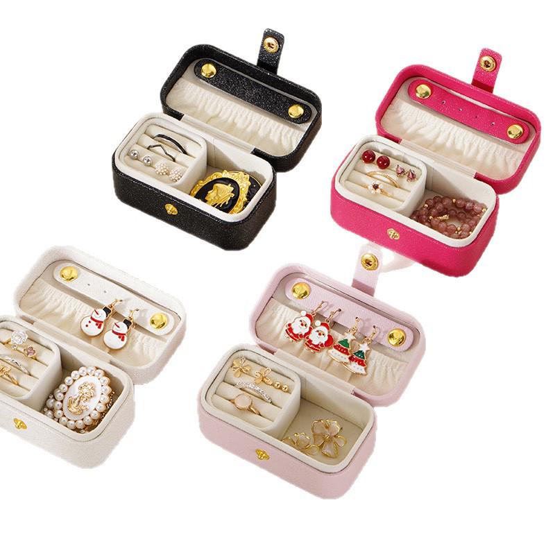 Premium Leather Travel Jewelry Box: Portable Anti-Oxidation Storage for Rings & Earrings