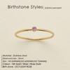 eManco Gold-Plated Non-Constricting Ring for Women - Thin Band with Tiny Diamond Accents and December Birthstone