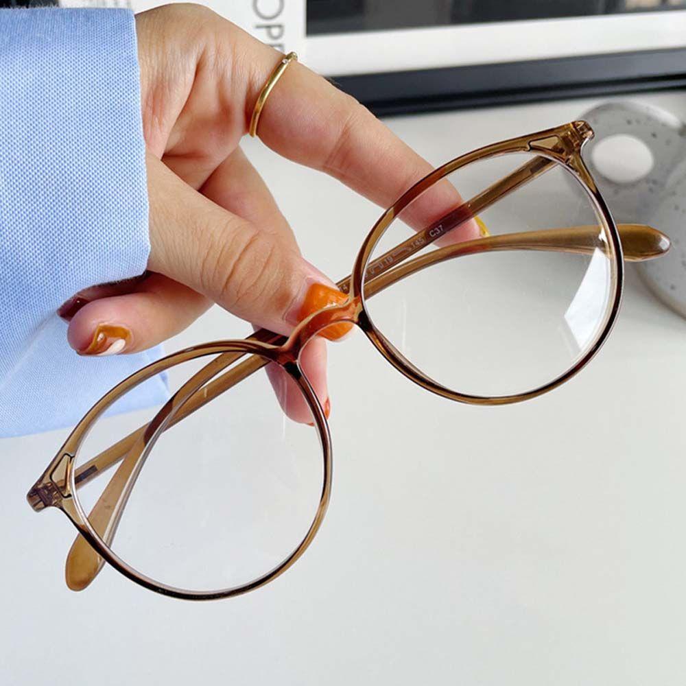 Black Women Eyeglasses Anti Blue Light Glasses Round Frame Eyeglasses Korean Style Computer Eyewear