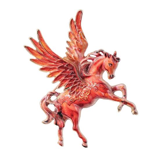Flying Horse Brooch Zinc Alloy Enamel Horse Lapel Pin Sweater Cardigan Coat