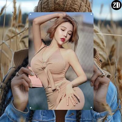 Metal Sign Art Asian Woman Home Decor Kitchen Bar Garden Wall Decoration
