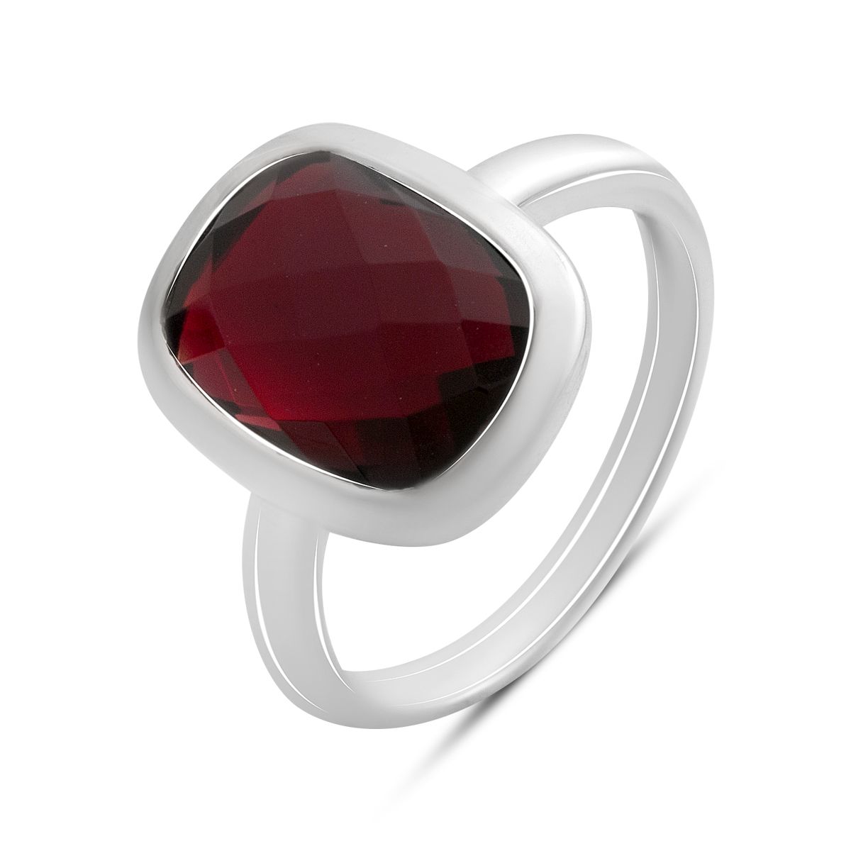 

Silver ring with artificial nano garnet, item weight 3.81 g (60002300) 18.5 темні цукерки apple червоний колір